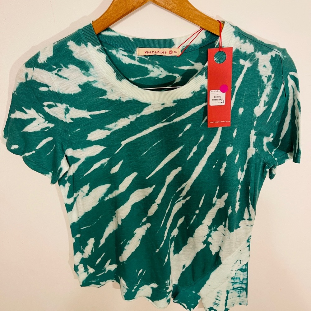 WEARABLES medium ,asymmetrical, tie-dye women stylish top.